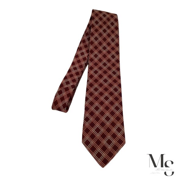 BURBERRY LONDON Brown PLaids & Cheks Silk Tie Made In Italy W:3.75" EX COND - Picture 2 of 6